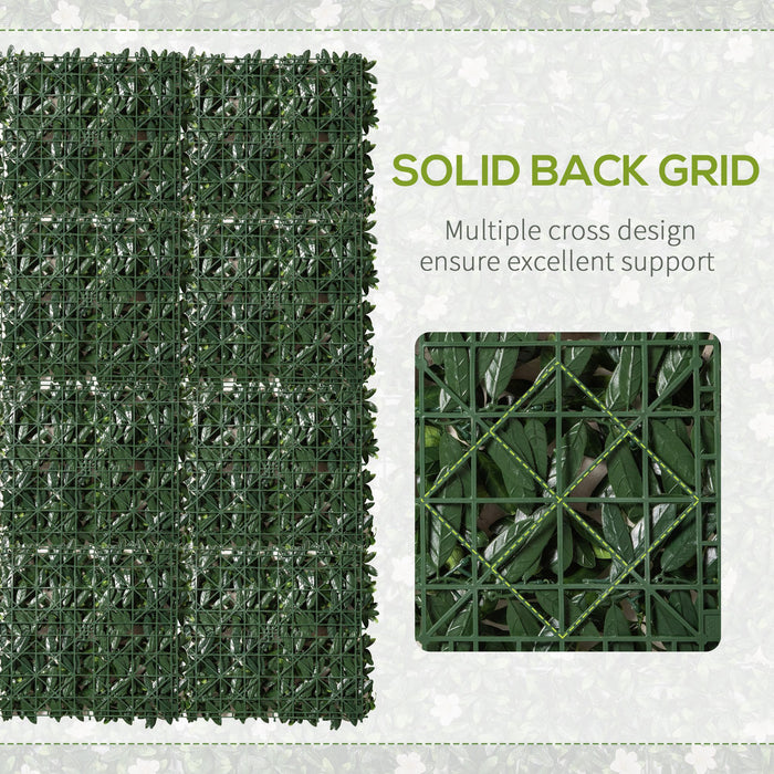 Artificial Hedge - 2 piece set, each decorative fence panel measures 50cm x 50cm, covers total 3 square meters