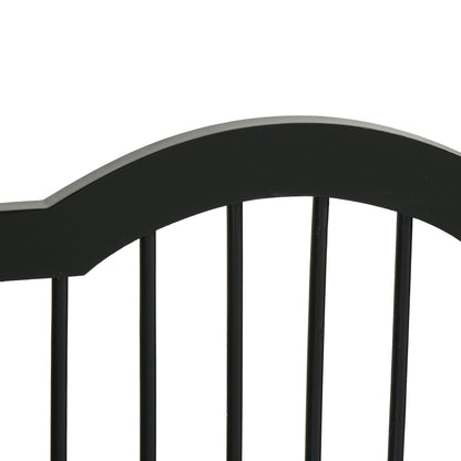 Freestanding Pet Gate Wooden Dog Gate with Support Feet Foldable Pet Fence Safety Barrier for the House Doorway Stairs Black