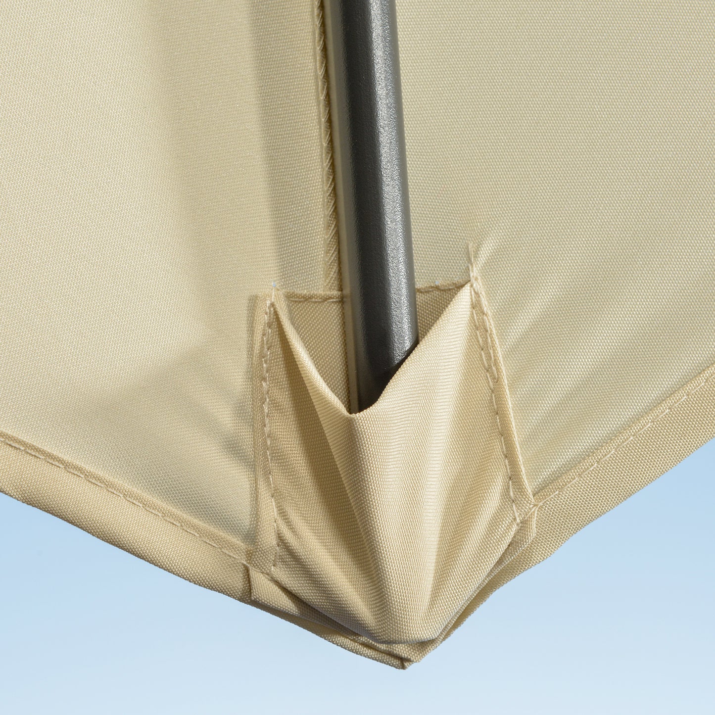 Outsunny 3 x 3(m) Cantilever Parasol with Cross Base, Garden Umbrella with 360¬∞ Rotation, Crank Handle and Tilt for Outdoor, Patio, Cream White