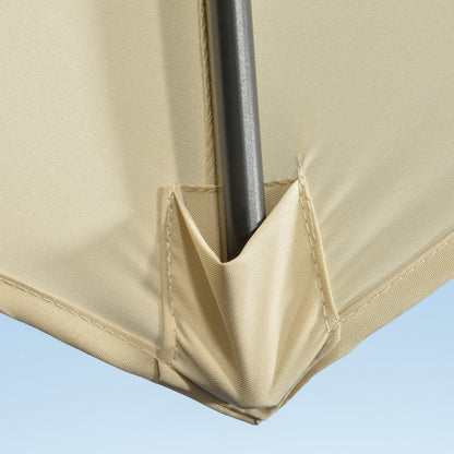 Outsunny 3 x 3(m) Cantilever Parasol with Cross Base, Garden Umbrella with 360¬∞ Rotation, Crank Handle and Tilt for Outdoor, Patio, Cream White
