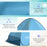 2-3 Person Pop up Beach Tent Hiking UV 30+ Protection Patio Sun Shelter (Blue)