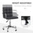 Black PU Leather Swivel Office Chair: Adjustable Height, Rolling Wheels, Armrests, Mid Back Comfort