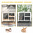 Wooden Rabbit Hutch Guinea Pigs House Bunny Small Animal Cage w/ Pull-out Tray Openable Roof Wheels 91.5 x 53.3 x 73 cm, Grey