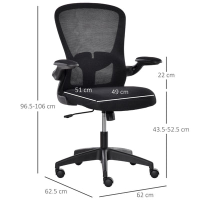 Mesh Home Office Chair Swivel Task Computer Chair w/ Lumbar Support, Arm, Black