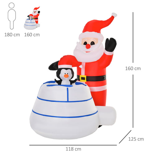 Inflatable Santa ａｎｄ Penguin ｉｎ House Decoration