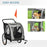 Dog Bike Trailer 2-in-1 Pet Stroller Cart Bicycle Carrier Attachment for Travel in steel frame with Wheels Hitch Coupler Reflectors Flag Grey