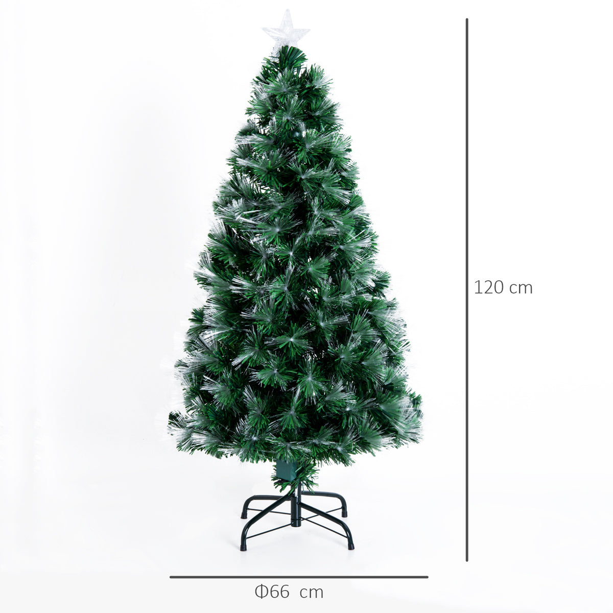 4ft Pre-Lit Fibre Optic Christmas Tree with 130 Multicolour LEDs