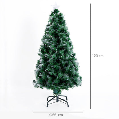 4ft Pre-Lit Fibre Optic Christmas Tree with 130 Multicolour LEDs