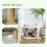 42cm Cat Tower for Indoor Cats, Kitten Play Tower, Cat Tree w/ Jute Scratching Post, Toy Balls 48 x 38 x 42cm - White