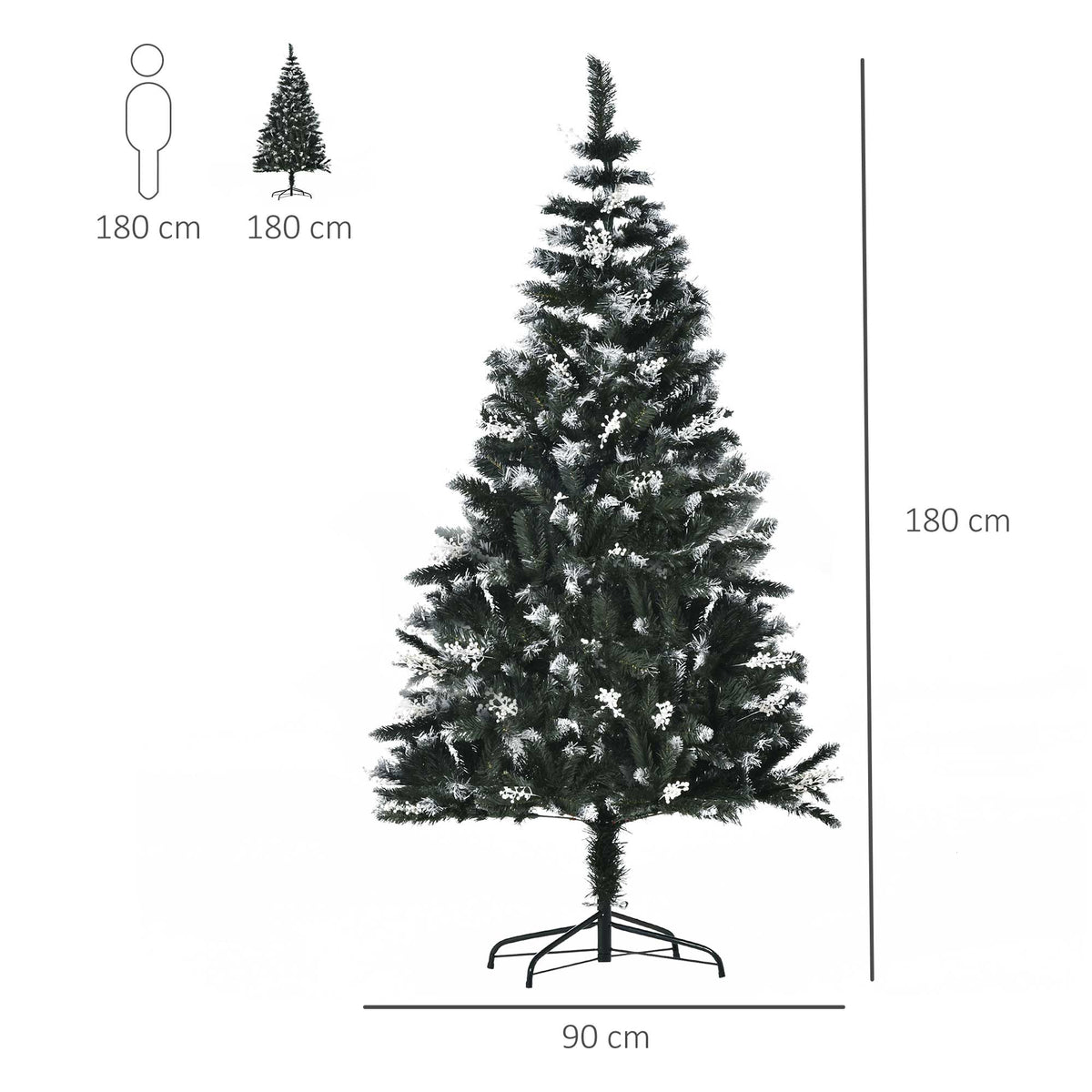 6ft Snow-Tipped Artificial Christmas Tree with White Berries
