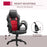 High Back Office Chair Faux Leather Swivel Computer Desk Chair for Home Office with Wheels Armrests, Black & Red