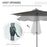 3 x 2m Garden Parasol Patio Sun Umbrella Canopy Rectangular Sun Shade Aluminium Crank Tilt Mechanism, Dark Grey