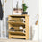 12-Shoe Storage Cabinet 4 Shelves 2 Drawers 4 Protective Legs Modern Stylish Unit Hallway Bedroom Home Furniture Brown