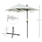 Outsunny 2m Half Parasol Market Umbrella Garden Balcony Parasol with Crank Handle, Cross Base, Double-Sided Canopy, Cream White