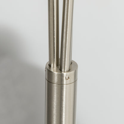 3-Light Upright Floor Lamps for Living Room, Modern Standing Lamp for Bedroom with Steel Base, (Bulb not Included), Silver