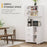 Free standing Kitchen Cabinet Cupboard with 2 cabinet, 3 drawers and 1 Open Space, Adjustable Height Storage Unit, White