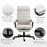 High-Back Home Office Chair, Linen Swivel Reclining Chair with Adjustable Height, Footrest and Padded Armrest for Living Room Cream White