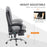 Heated 6 Points Vibration Massage Executive Office Chair Adjustable Swivel Ergonomic High Back Desk Chair Recliner with Footrest Dark Grey