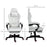 Racing Gaming Chair with Swivel Wheel, Footrest, PU Leather Recliner Gamer Desk for Home Office, White