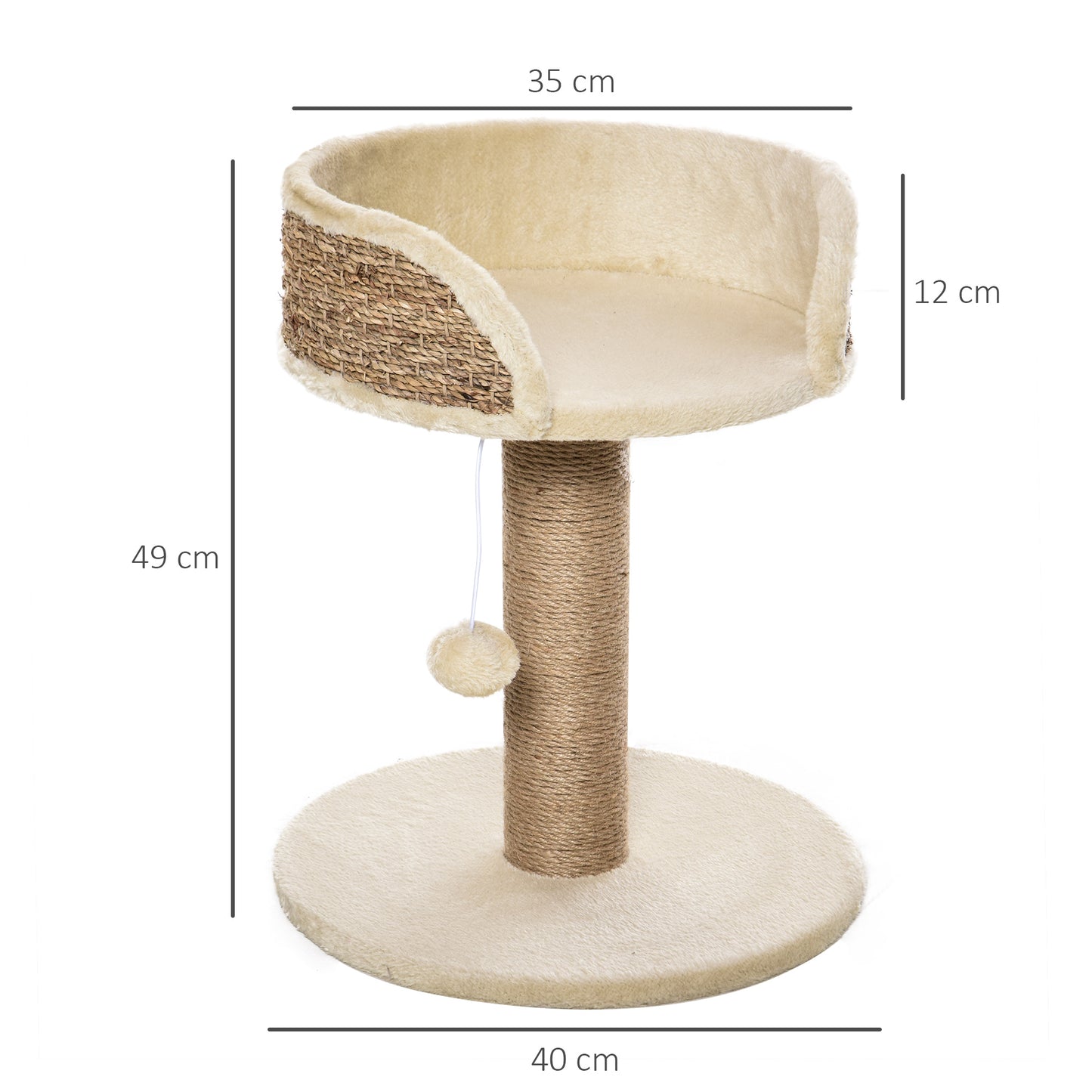 Cat Tree for Indoor Cats Kitten Tower Activity Center Climbing Stand Furniture with Scratching Posts Dangling Ball Perch Beige