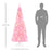 6' Tall Prelit Pencil Slim Artificial Christmas Tree with Realistic Branches, 300 Warm White LED Lights and 618 Tips, Xmas Decoration, Pink