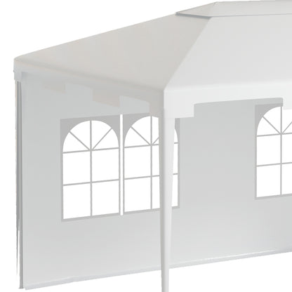 Warehouse Clearance - Outsunny 3 x 4 m Garden Gazebo Shelter Marquee Party Tent with 2 Sidewalls for Patio Yard Outdoor - White
