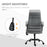 2-Point Massage Office Chair Linen-Look Ergonomic Adjustable Height w/ 360° Swivel 5 Castor Wheels Rocking Comfortable Executive Seat Grey