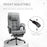 Reclining Home Office Chair Ergonomic Conference Executive Manager Work Support Adjustable Rolling Swivel with Armrest Lumber and Footrest Grey