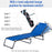 Folding Sun Lounger Beach Chaise Chair Garden Reclining Cot Camping Hiking Recliner with 4 Position Adjustable Back - Blue