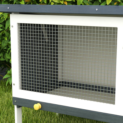 Wooden Rabbit Hutch Guinea Pig Hutch Bunny Cage Small Animal Habitat Openable Asphalt Roof for Outdoor Use 90 x 45 x 65 cm