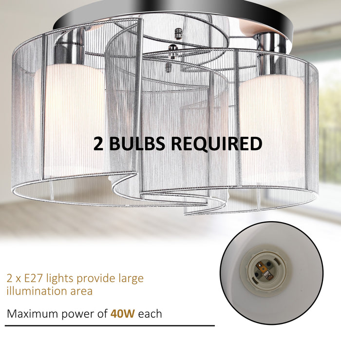 Modern Design Mini Style Flush Mount Ceiling Light with Flush Metal Finish Chandelier for Hallway, Dining Room, Living Room - White