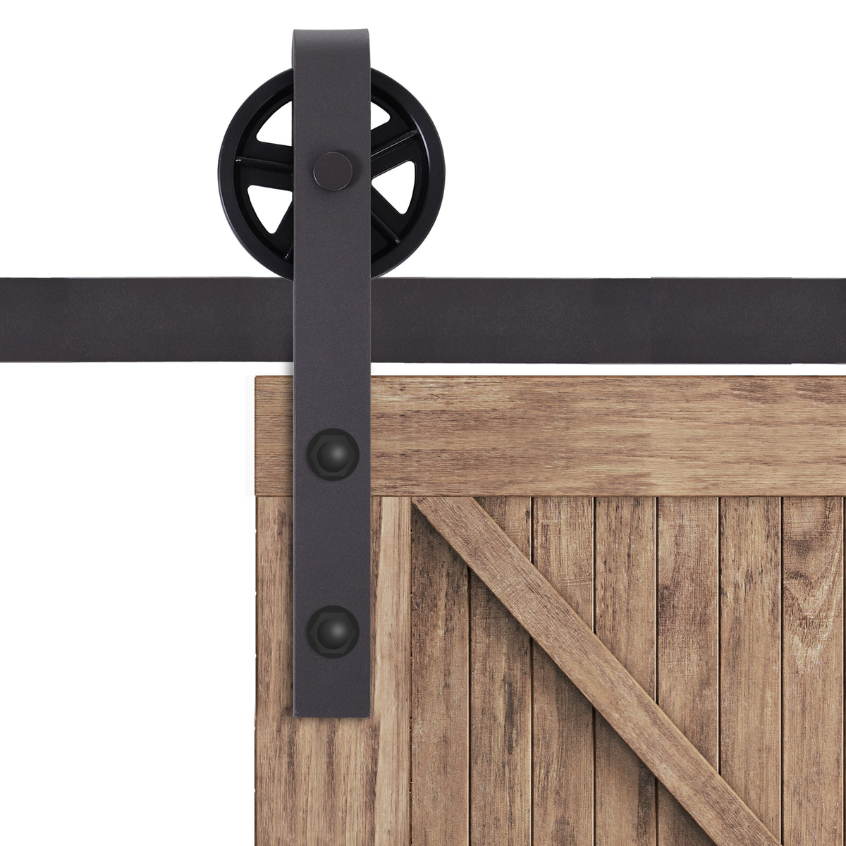 1.83m Sliding Barn Door Hardware Kit (Door Not Included) - Deep Coffee