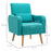 Accent Chair, Linen-Touch Armchair, Upholstered Leisure Lounge Sofa, Club Chair with Wooden Frame, Teal