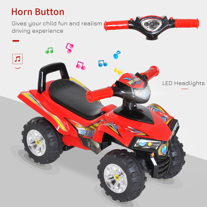 Kids Ride On Quad Bike, 60Lx38Wx42H cm-Red