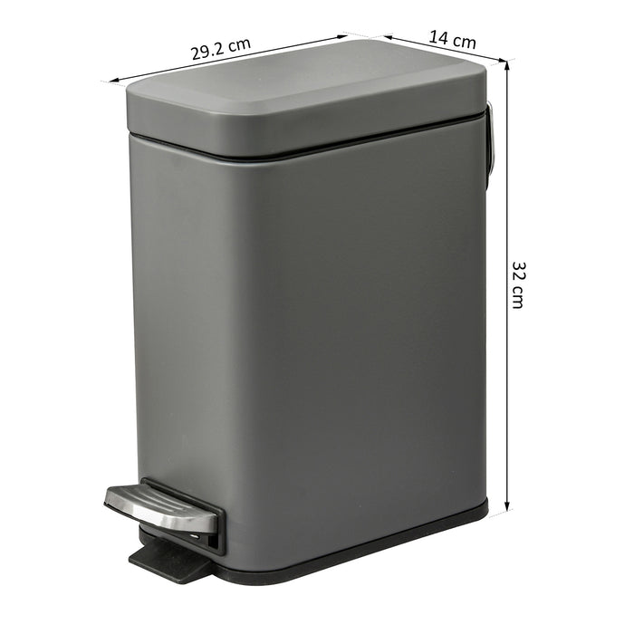 5L Compact Bin with Quiet-Close Lid Pedal Lid