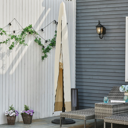 Outsunny Deluxe Large Garden Waterproof Parasol Cover Outdoor Furniture Patio Market Banana Umbrella Cantilever Protector Rain Dust Protective w/Zip