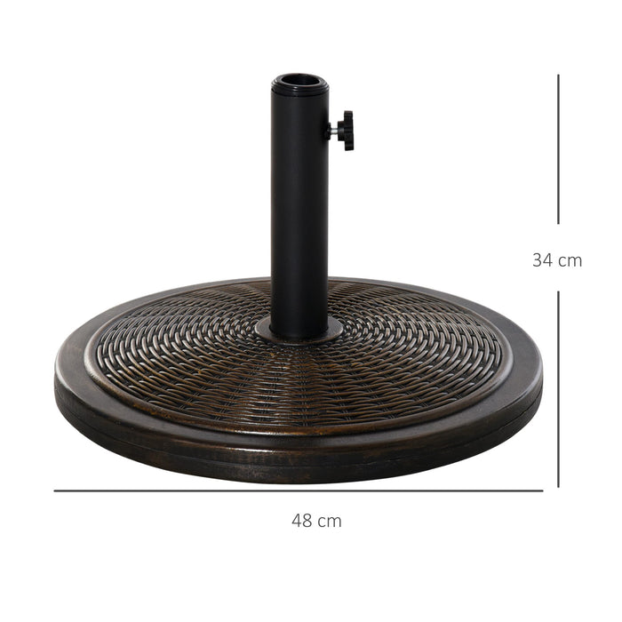 Outsunny Offset Patio Umbrella Cement Base Stand 13KG Cantilever Parasol Holder Weight, Fits 35mm/38mm/48mm, Black