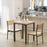 3 Pcs Dining Set, MDF/Steel- Wood/Grain/Black