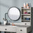 Dressing Table Set with Mirror and Stool, Vanity Makeup Table with 3 Drawers and Open Shelves for Bedroom, Living Room, Grey