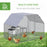 Chicken Run with Roof, Walk In Chicken Coop for 4-6 Chickens, Hen House, Duck Pen, Outdoor 280 x 190 x 195cm