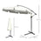 2.7m Banana Parasol Cantilever Umbrella with Crank Handle and Cross Base for Outdoor, Hanging Sun Shade, Cream White