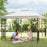 Outsunny 3 x 3m Outdoor Steel Gazebo with 2 Tier Roof, Garden Gazebo Patio Canopy Marquee Shelter with Decorative Steel Frame - Cream