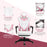 Ergonomic Racing Gaming Chair Office Desk Chair Adjustable Height Recliner with Wheels, Headrest, Lumbar Support, Retractable Footrest, Pink