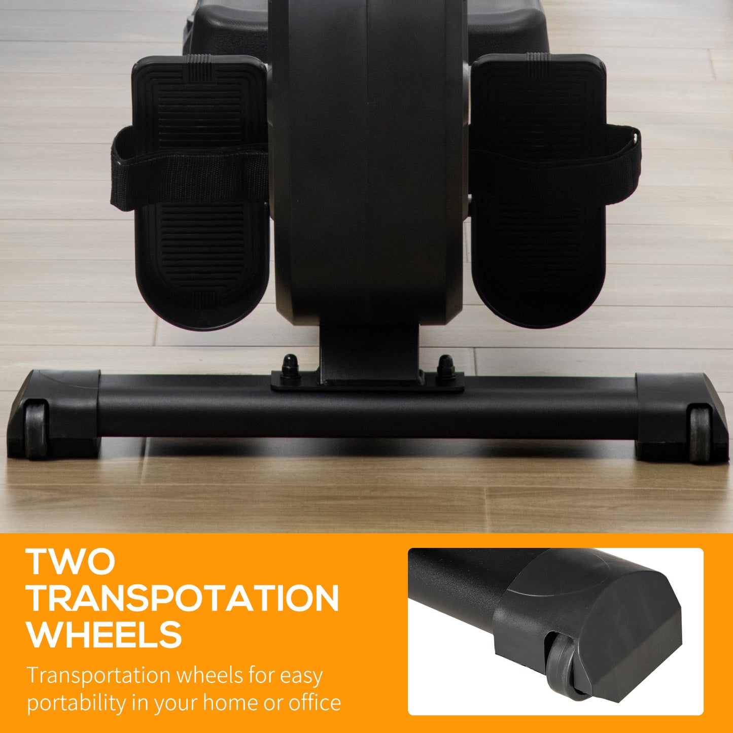 Indoor Body Health & Fitness Adjustable Magnetic Rowing Machine Rower with LCD Digital Monitor & Wheels for Home Gym