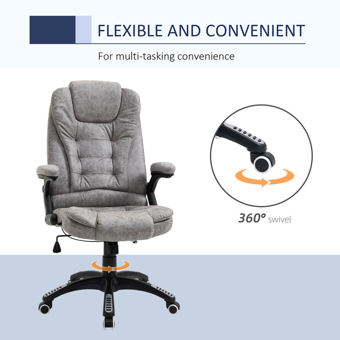 Ergonomic Office Chair Comfortable Desk Chair with Armrests Adjustable Height Reclining and Tilt Function Grey