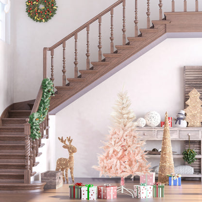 5ft Pink Ombre Artificial Christmas Tree with 450 Tips & Metal Stand