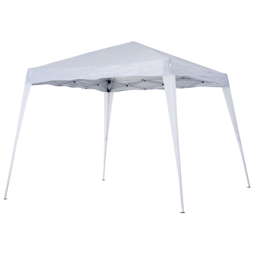 Outsunny Slant Leg Pop Up Gazebo with Carry Bag, Height Adjustable Party Tent Instant Event Shelter for Garden, Patio, ( 3 M âÃ Ã¶ââ¥ 3 M Base / 2.5 M âÃ Ã¶ââ¥ 2.5 M Top, White)