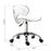 PU Leather Rolling Swivel Salon Chair Salon Stool with Backrest White