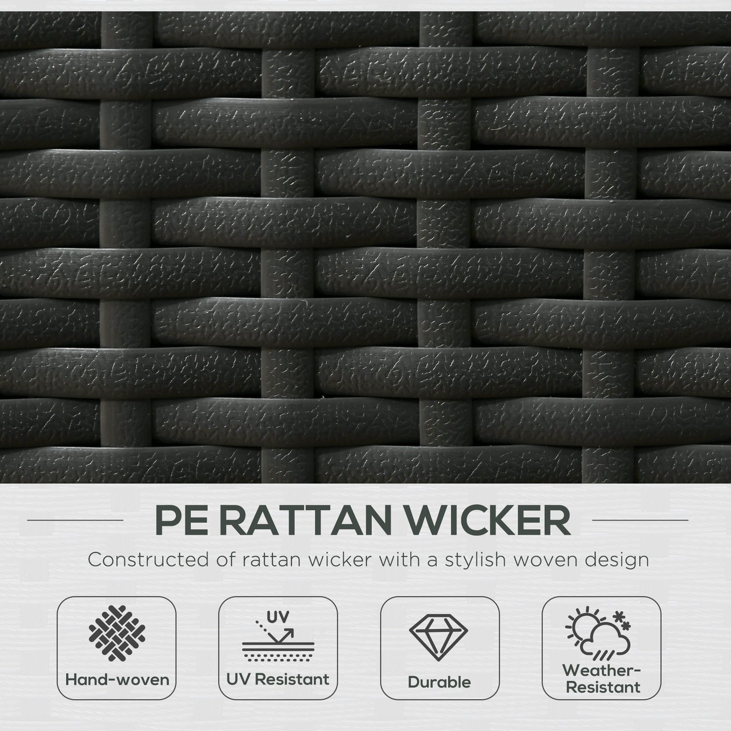 5PC PE Rattan Sun Lounger, Outdoor Wicker 5-level Adjustable Reclining  Bed with Storage Side Table and Footstools, for Patio, Garden, Poolside, Black