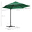 2.5M Garden Square Outdoor Umbrella with 360° Rotation, Offset Roma Patio Umbrella Hanging Sun Shade Canopy Shelter with Cross Base, Green